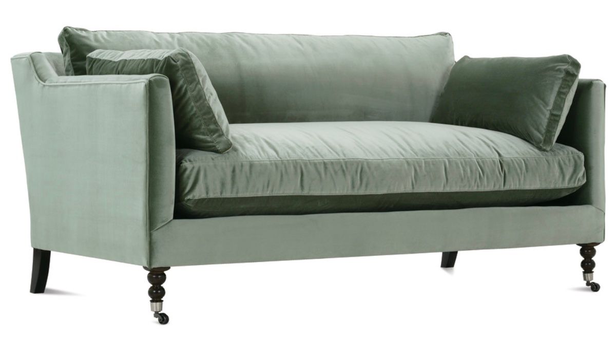 71” Madeline Express Ship Sofa - Antiqued Moss Velvet