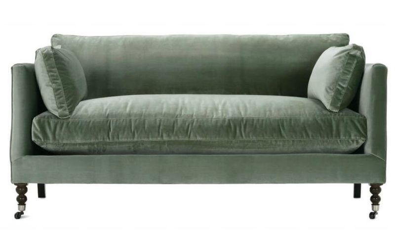 71” Madeline Express Ship Sofa - Antiqued Moss Velvet