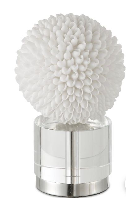 Sphere Orb with Polished Nickel Plated Crystal Base 6 W X 10 H X 6 D (in)
