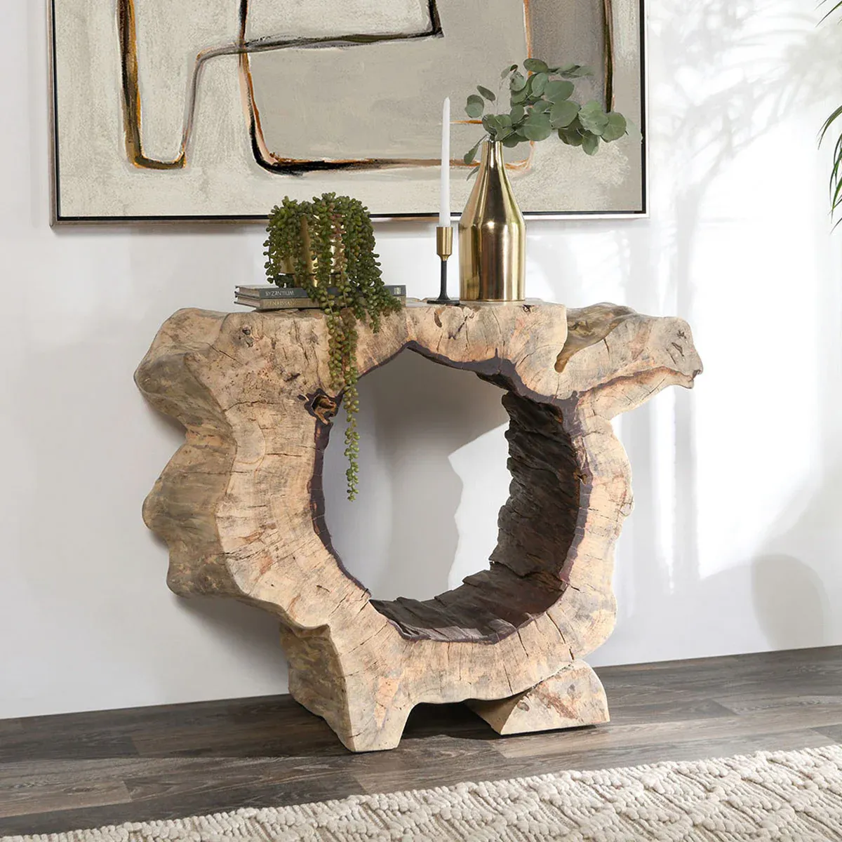 35-39&quot; Console Table Natural  35-41.5&quot; W X 15.75&quot; D X 31&quot; H