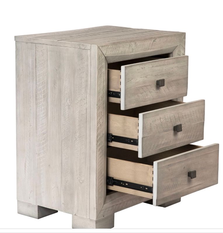 Eva Nightstand-24x17x30 Light Grey Washed Sealed Finish