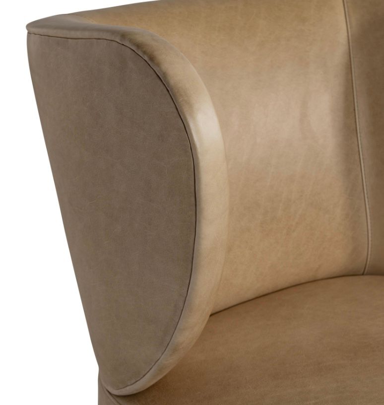 Olivia Leather Swivel Chair W: 29.75  D: 29   H: 33.50