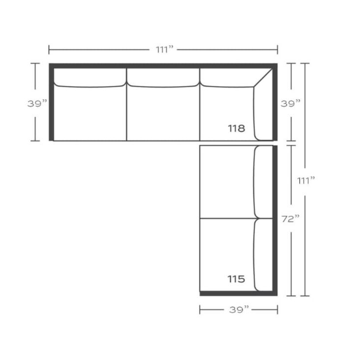 Express Bradford Sectional 111&quot; x 111&quot; x  39&quot; D x 37&quot;H BU102-28