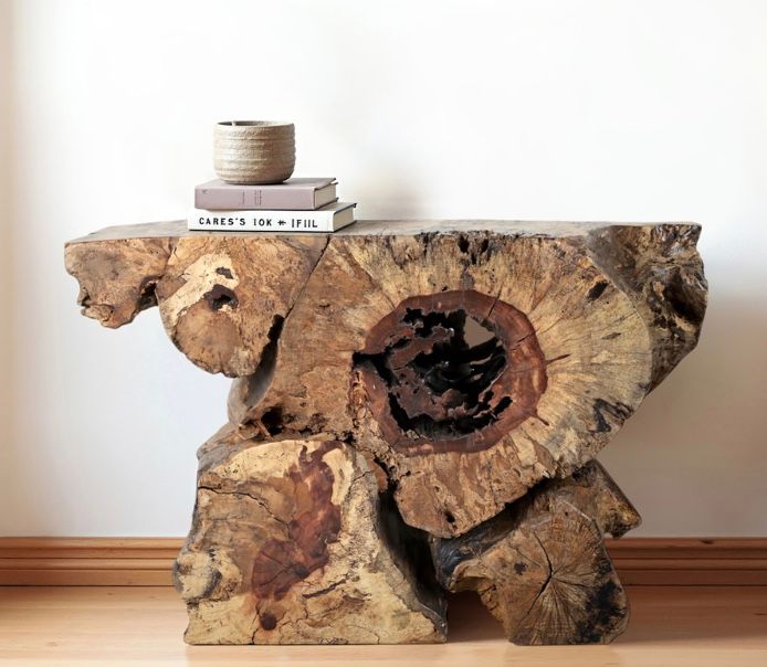 Heavy Root Console Table, Natural 47 x 16 x 31 -268 LBS