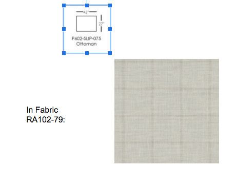 Bradford Slip Ottoman Only -RA102-79(AA)-WPE+-40x27x19