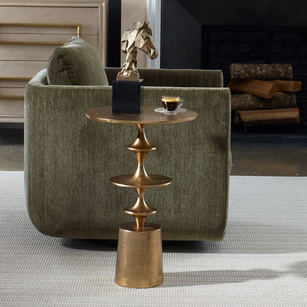 Brass Fish Skeleton Accent Table 16 W X 24 H X 16 D (in)