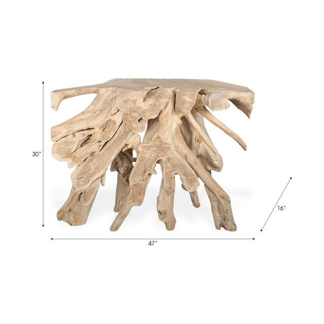 Teakwood Console Table, Natural (SB) 47x16x30h