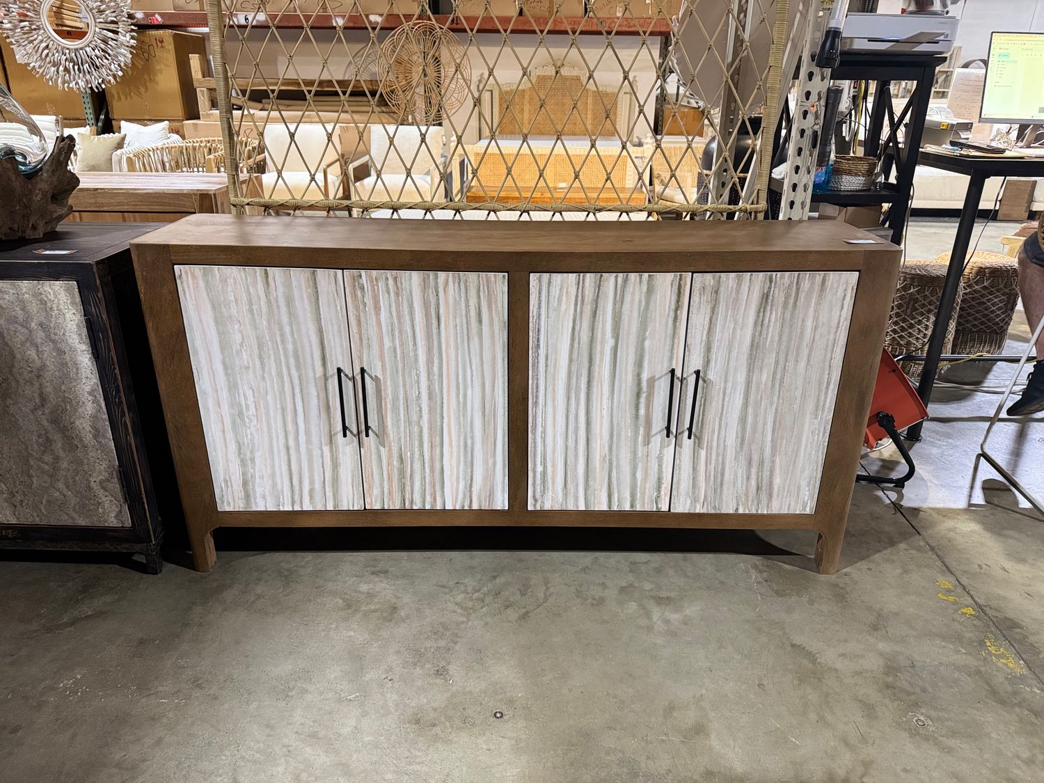 Wd. 4 Door Sideboard 72x18x36 Two Tone