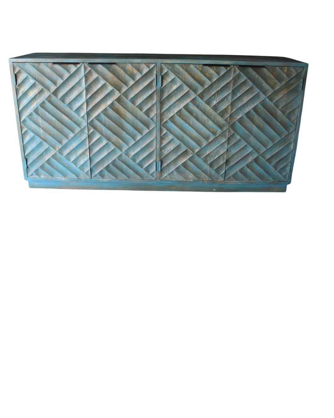 Teal Wd. 4 Door Sideboard 79 x 18x 38