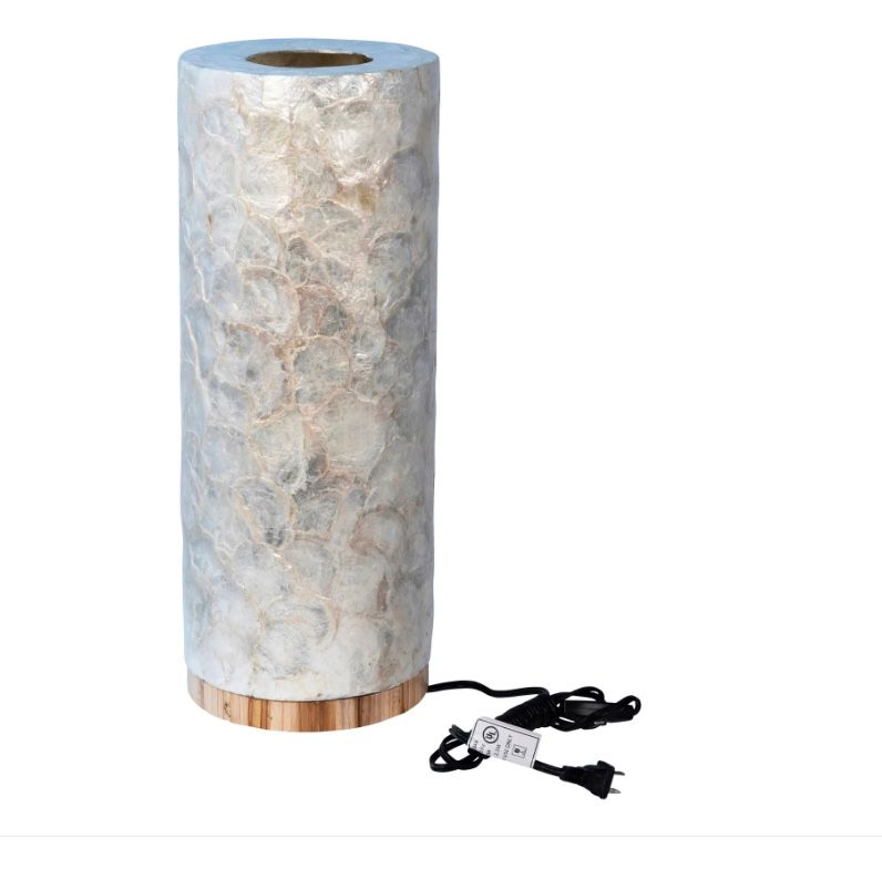 Natural Capiz Iridescent Table Lamp 8&quot;x 21&quot; x 8&quot;