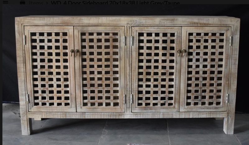 Container Item  WD. 4 Door Sideboard 70x18x38 Light Grey/Taupe