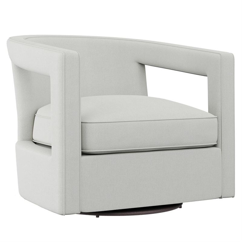 Alan White Fabric Swivel Chair  W: 32.5 in   D: 33 in   H: 29 in