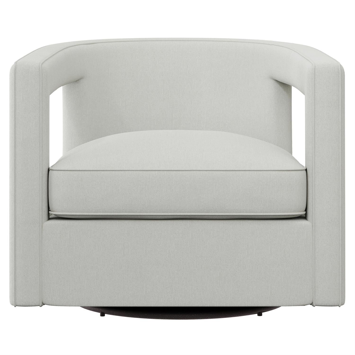 Alan White Fabric Swivel Chair  W: 32.5 in   D: 33 in   H: 29 in