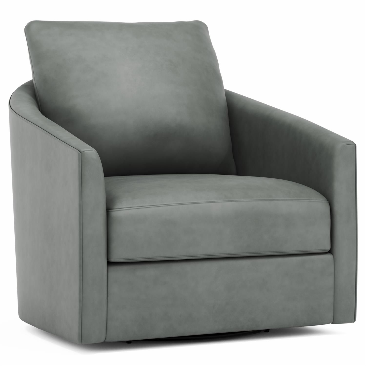 Ashley Cream Leather Swivel Chair W: 32 in   D: 37 in   H: 34 in