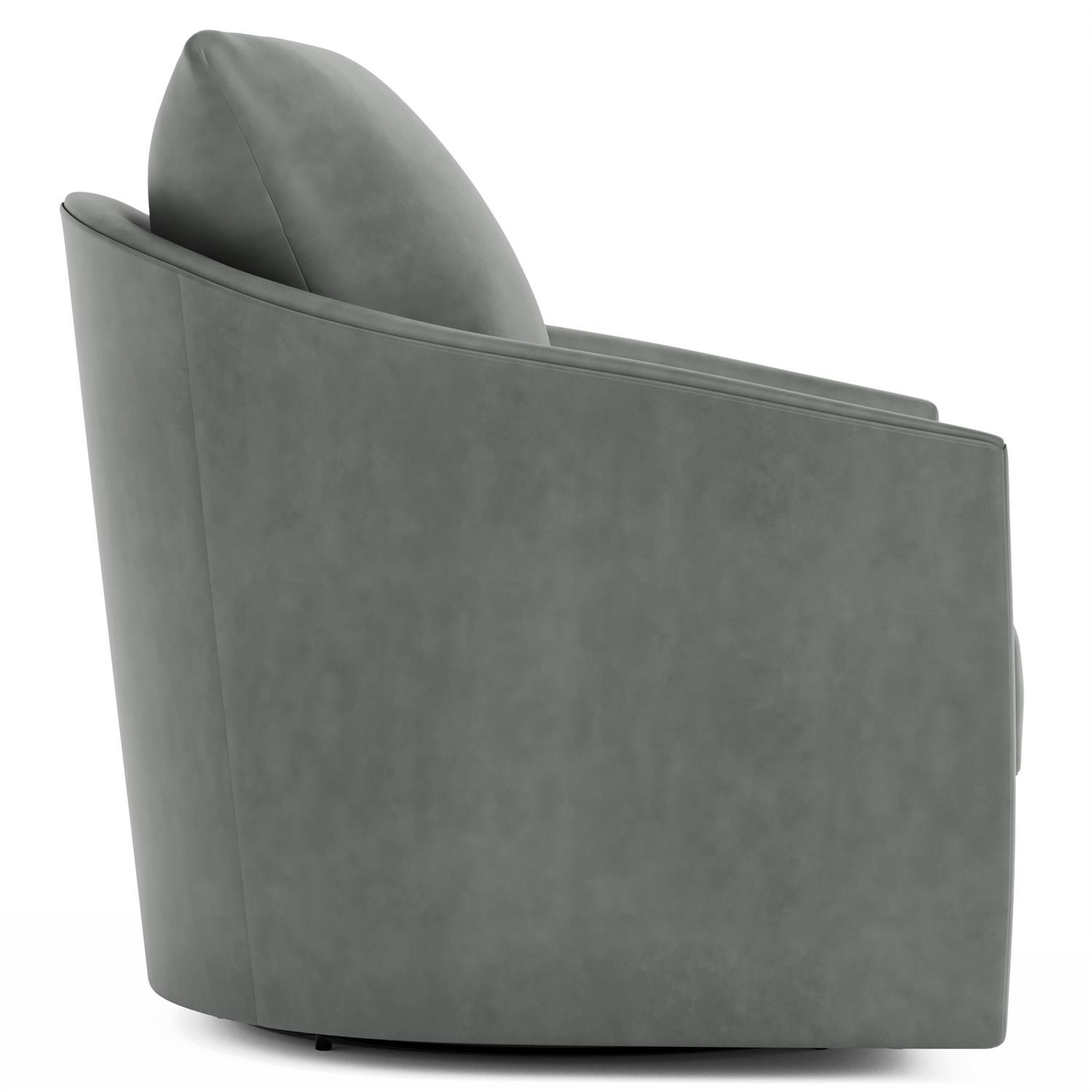 Ashley Cream Leather Swivel Chair W: 32 in   D: 37 in   H: 34 in