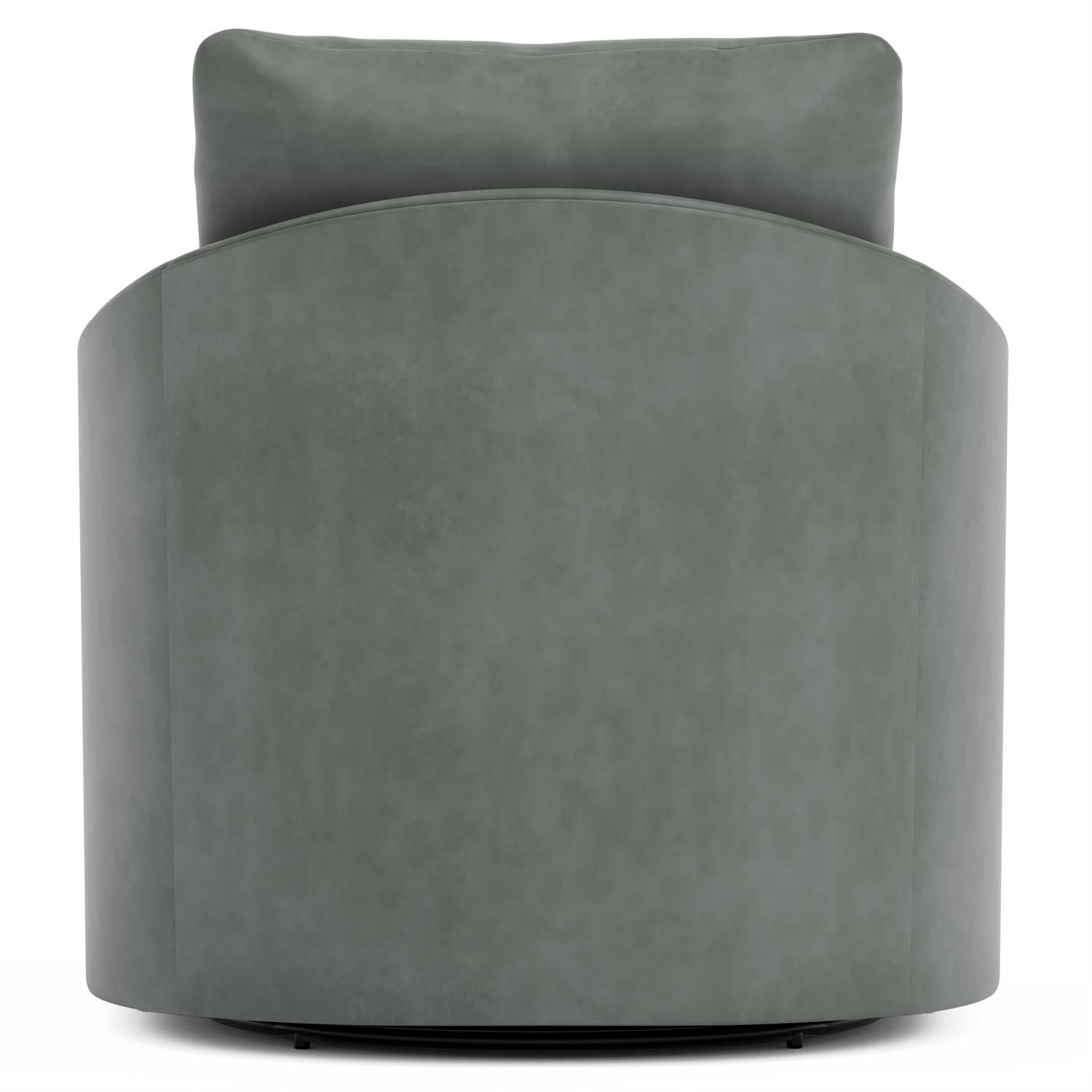 Ashley Cream Leather Swivel Chair W: 32 in   D: 37 in   H: 34 in