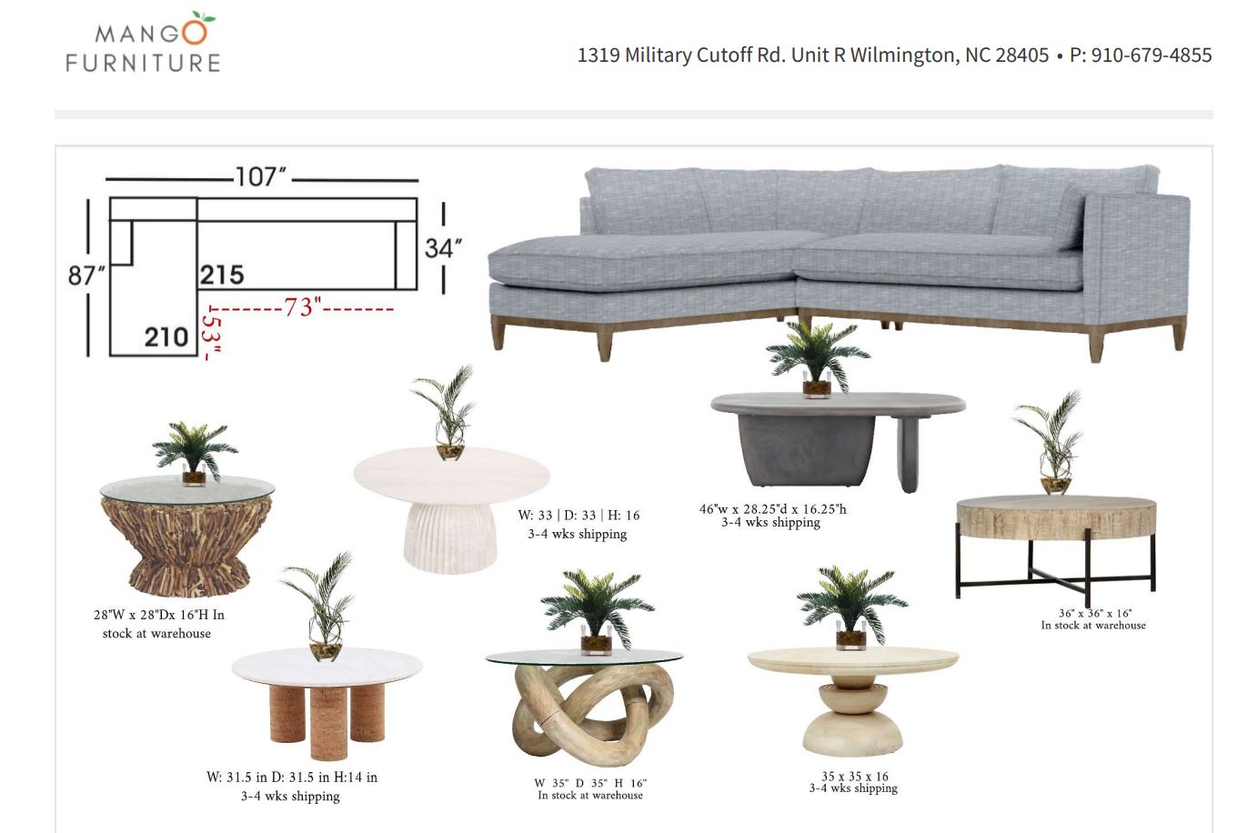 Leo 2 pc RS Chaise-VR309-69-WO- 87 &quot;x 107&quot; x 36&quot; H x 34&quot; D (BLISS CUSHION) SUSTAIN KP