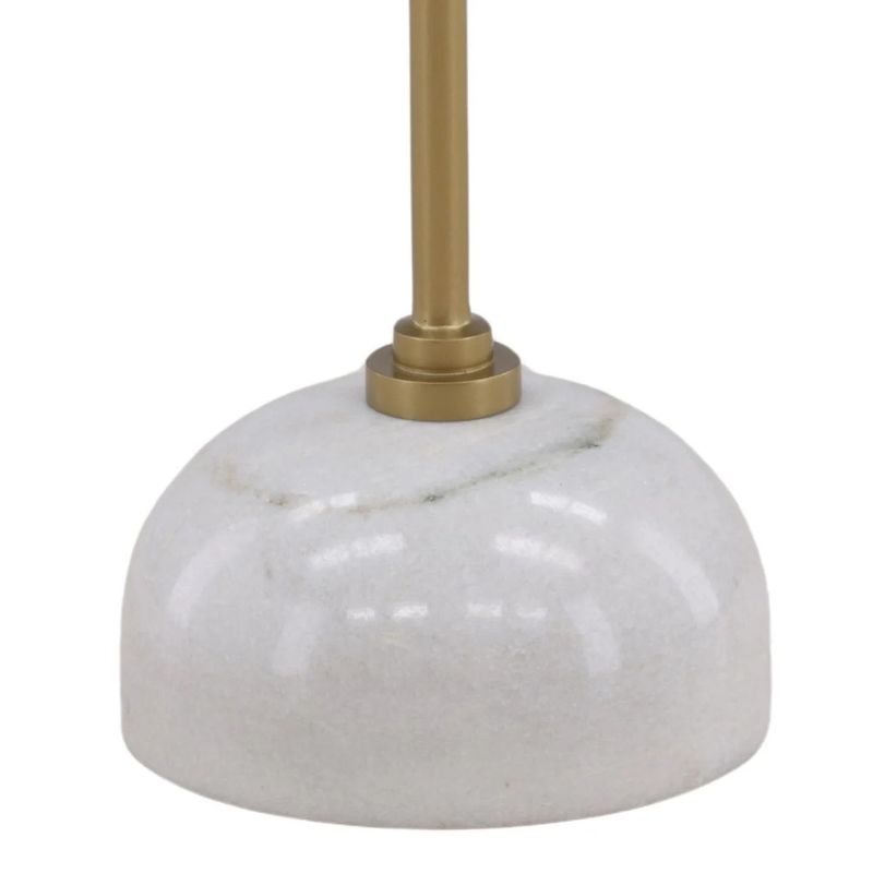 June Marble Side Table Finish: Beige and Brass W15 Height: 22 in