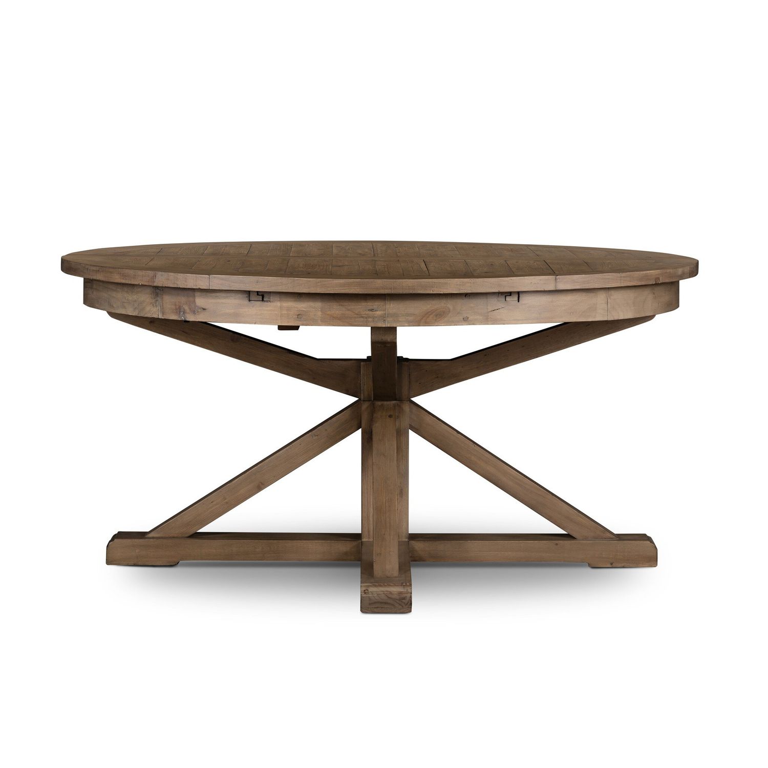 Extension Dining Table - 2 tone Driftwood Natural Crm Legs  63&quot; -79&quot; x 63&quot; w  x  30.75  H