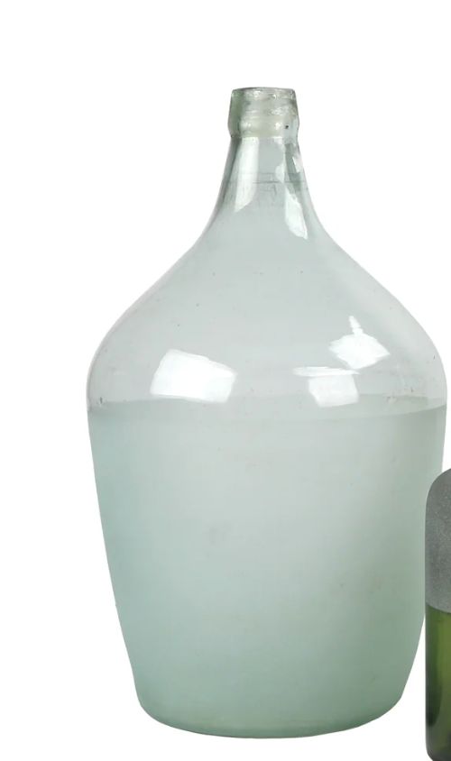Vintage Half Frosted Wine bottle  Approx. 9&#39;&#39; dia x 15&#39;&#39; (Med)