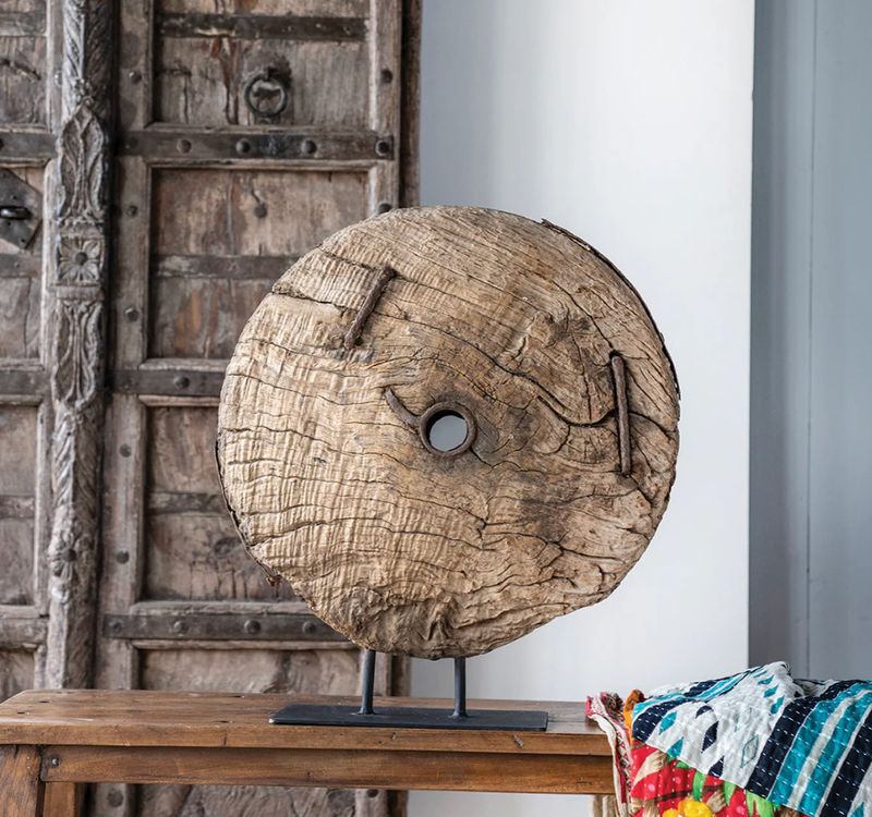 Vintage Wheel with Base Approx. 22'' x 7'' x 21'' Vintage Wheel with Base Approx. 22'' x 7'' x 21''