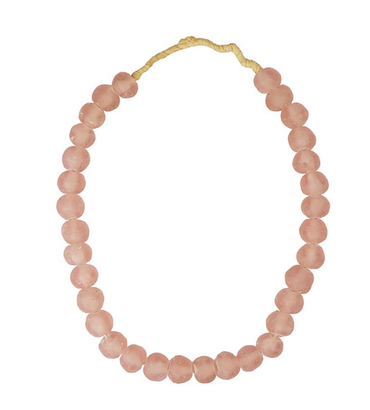 Blush Recycled Med Glass Beads Approx. ¾'' dia x 12''