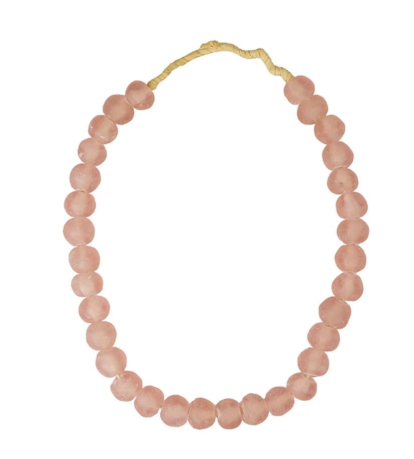Blush Recycled Med Glass Beads Approx. ¾&#39;&#39; dia x 12&#39;&#39;