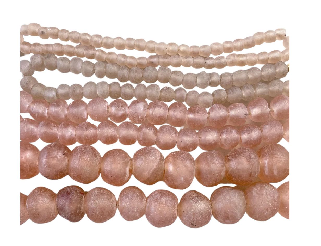 Blush Recycled Med Glass Beads Approx. ¾&#39;&#39; dia x 12&#39;&#39;