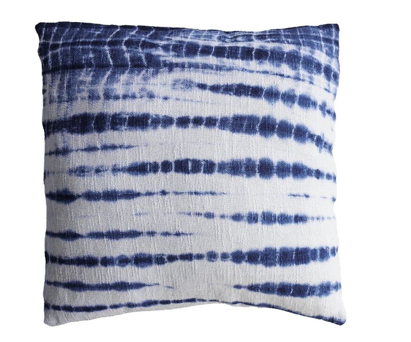 Indigo Shibori Style Slub Cotton Pillow 20x20 w zipper