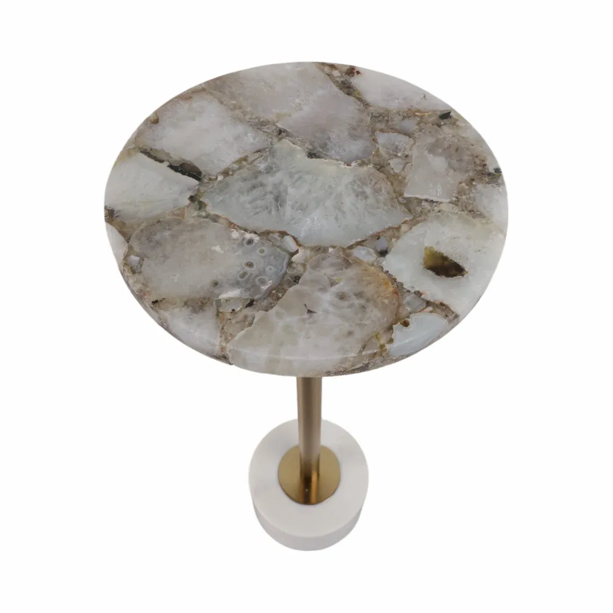 Agate &amp; Marble Accent Side Table  10&quot; x 10&quot; x 24&quot; H