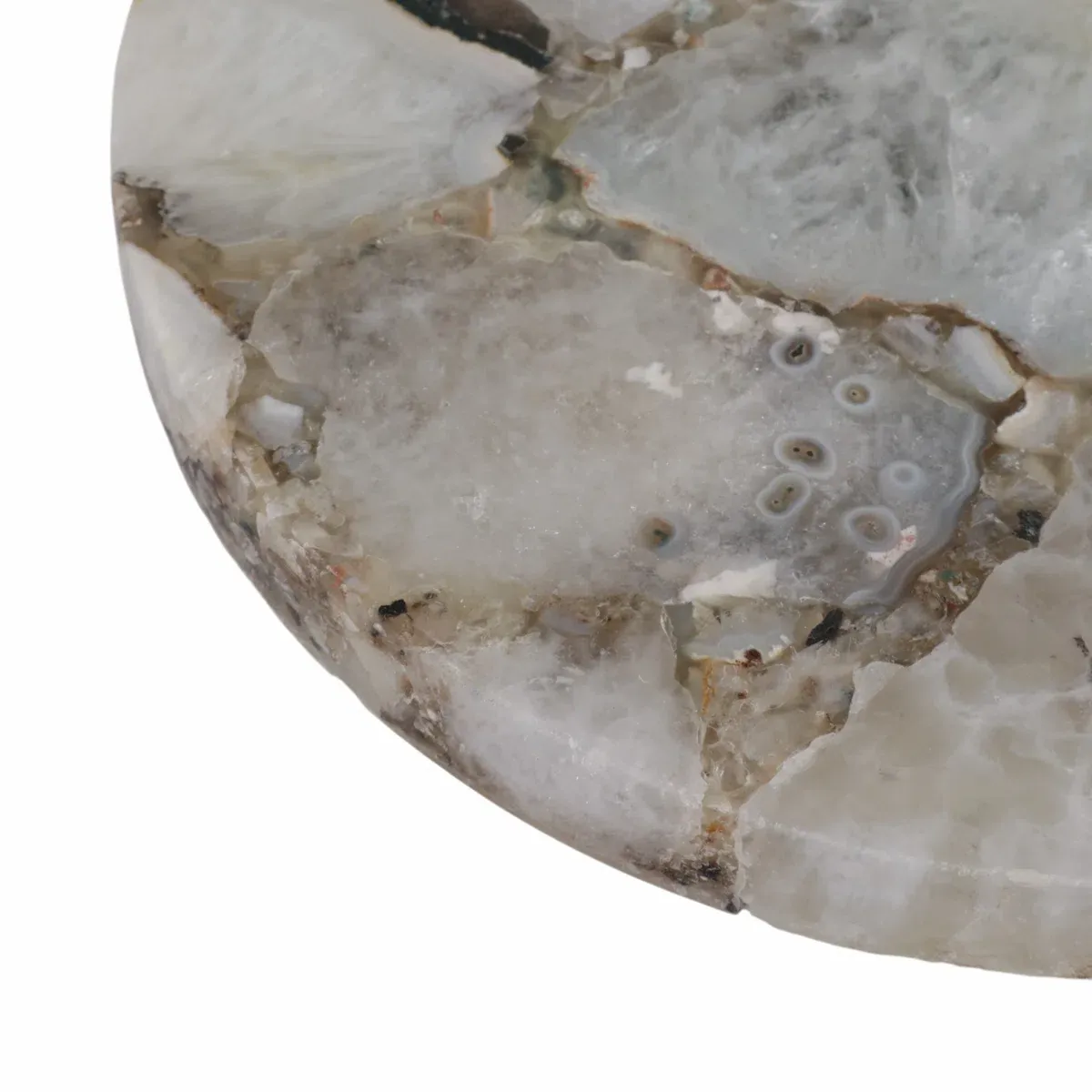 Agate &amp; Marble Accent Side Table  10&quot; x 10&quot; x 24&quot; H