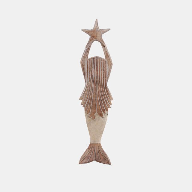 MERMAID GOLD CAPIZ TAIL, NATURAL 5 x 2 x 24