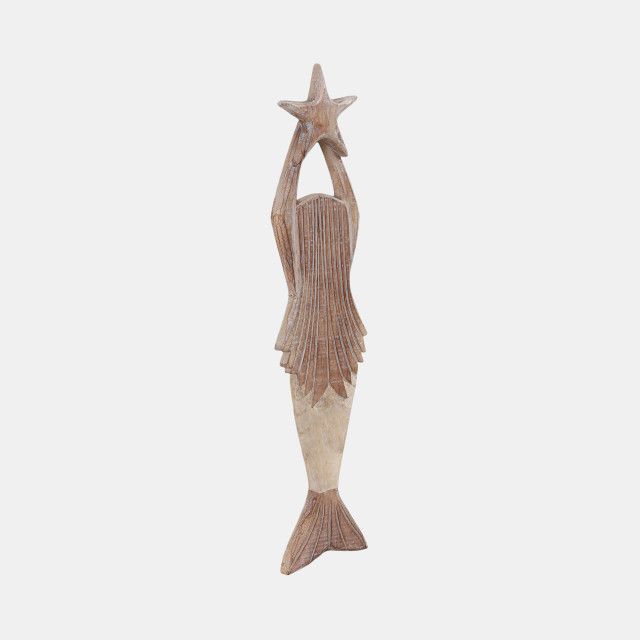 MERMAID GOLD CAPIZ TAIL, NATURAL 5 x 2 x 24