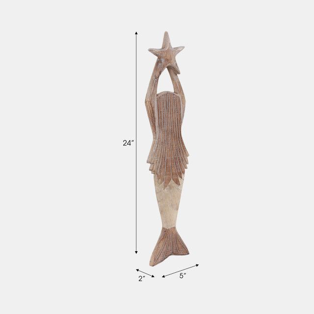 MERMAID GOLD CAPIZ TAIL, NATURAL 5 x 2 x 24