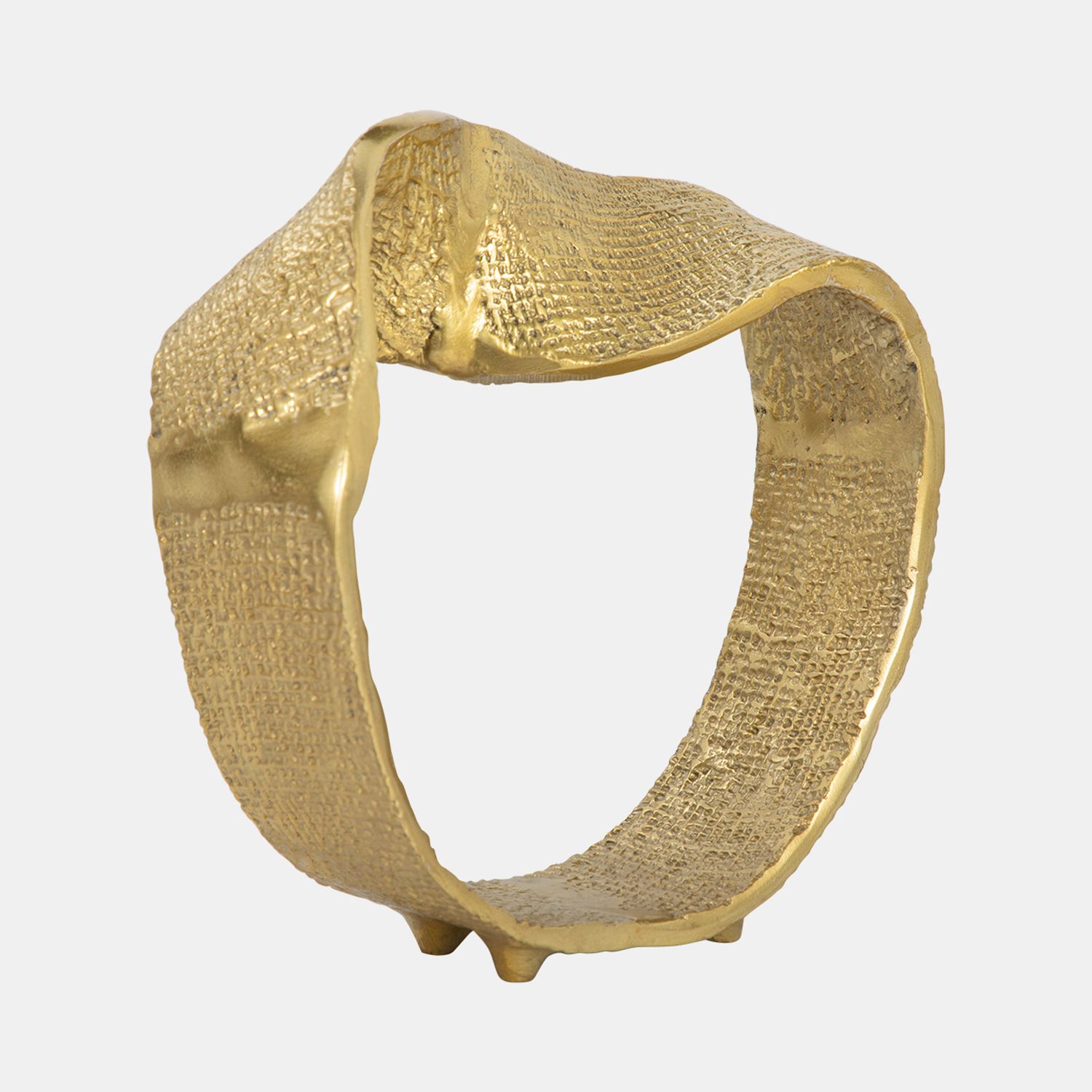 TWISTED HAMMERED RING, GOLD 	8 x 3 x 18
