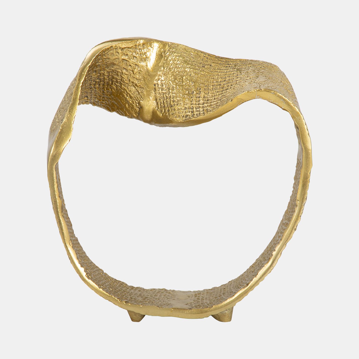 TWISTED HAMMERED RING, GOLD 	8 x 3 x 18
