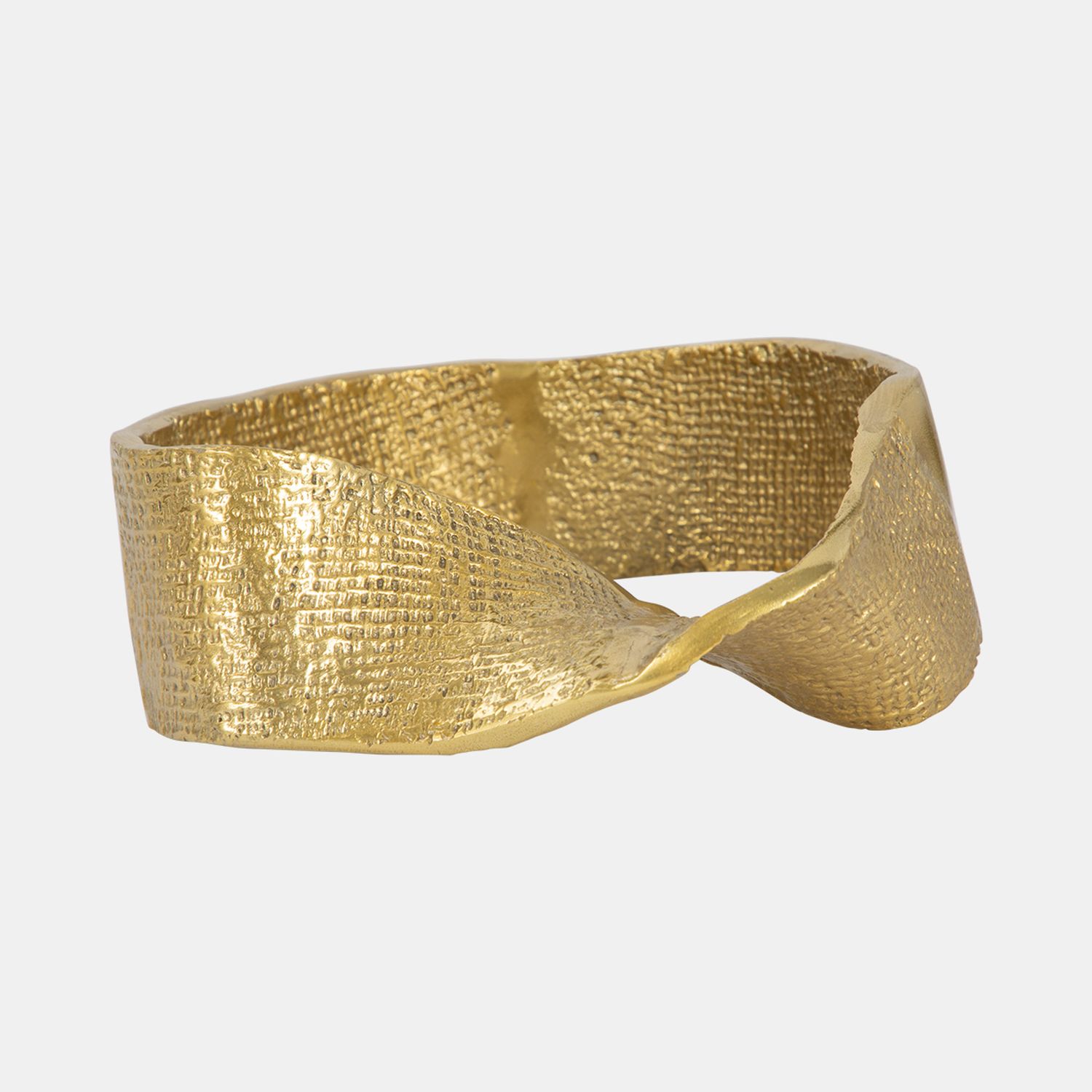 TWISTED HAMMERED RING, GOLD 	8 x 3 x 18