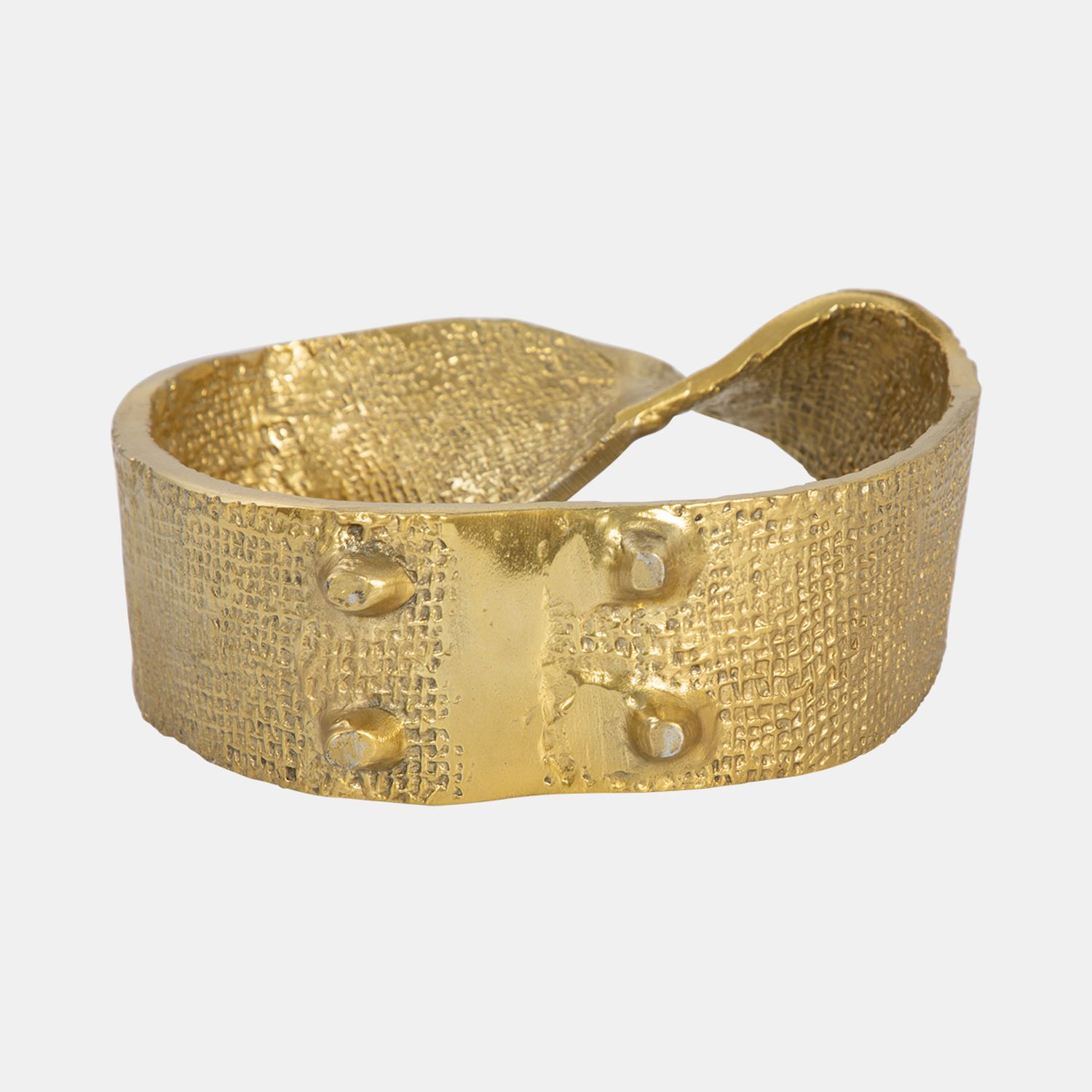 TWISTED HAMMERED RING, GOLD 	8 x 3 x 18