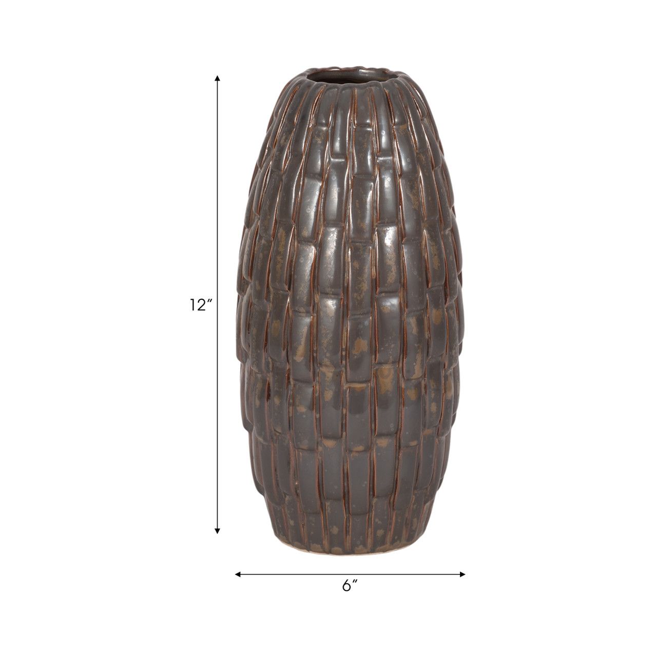 ASIA SMALL CERAMIC VASE 6 x 6 x 12 ASIA SMALL CERAMIC VASE 6 x 6 x 12