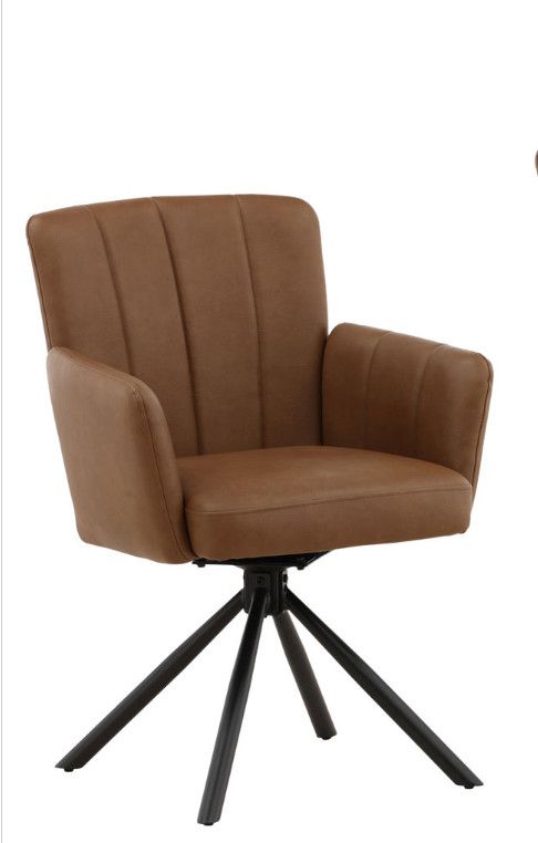 Cognac Swivel Tufted Dining Chair W: 23.5 in D: 24.5 in H: 33.5 in Cognac Swivel Tufted Dining Chair W: 23.5 in D: 24.5 in H: 33.5 in