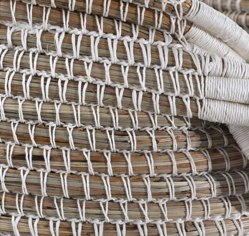 Basket Natural White W: 19.5 in D: 18.5 in H: 13 in