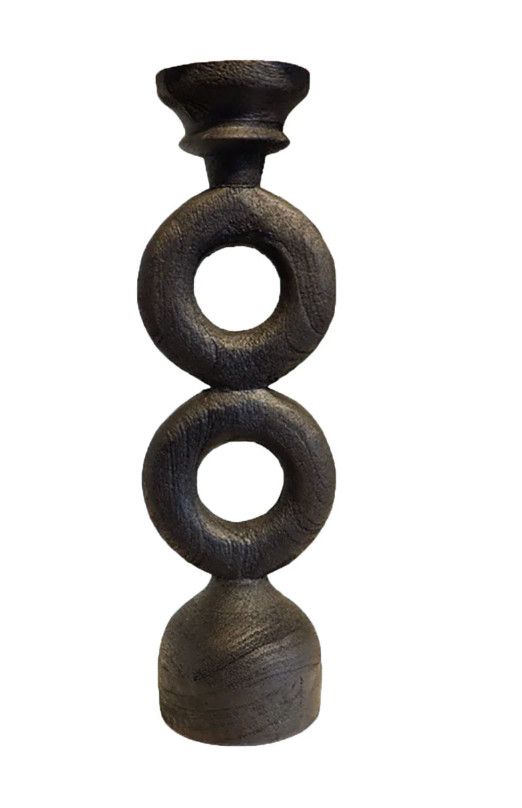 Black Candle Stand Black Small W: 5 in  D: 5 in  H: 16.5 in