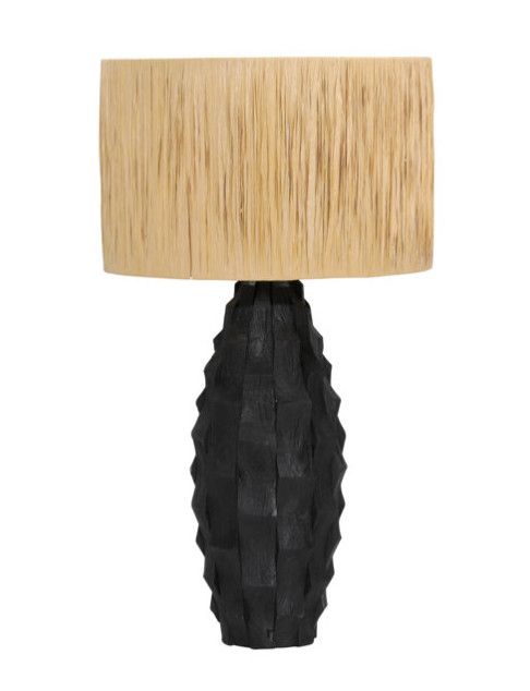 Black Table Lamp Nat Shade W: in D: 20 H: 36.5 Shade: 20W × 20"D × 12.5H | Base: 9.5W × 9.5D Black Table Lamp Nat Shade W: in D: 20 H: 36.5 Shade: 20W × 20"D × 12.5H | Base: 9.5W × 9.5D