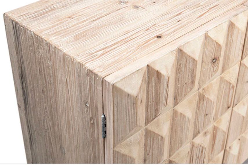 Marty White Washed Sideboard W: 84 D: 19 H: 37 Marty White Washed Sideboard W: 84 D: 19 H: 37