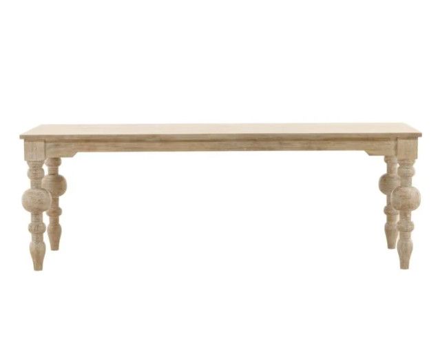 Ann White Washed Parson Dining Table W: 87 in D: 39 in H: 30 in Ann White Washed Parson Dining Table W: 87 in D: 39 in H: 30 in