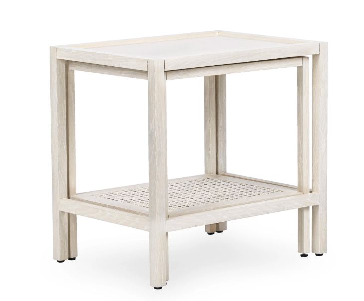 Dalton  Milk White Nesting Tables 22”W x 16”D x 21”H