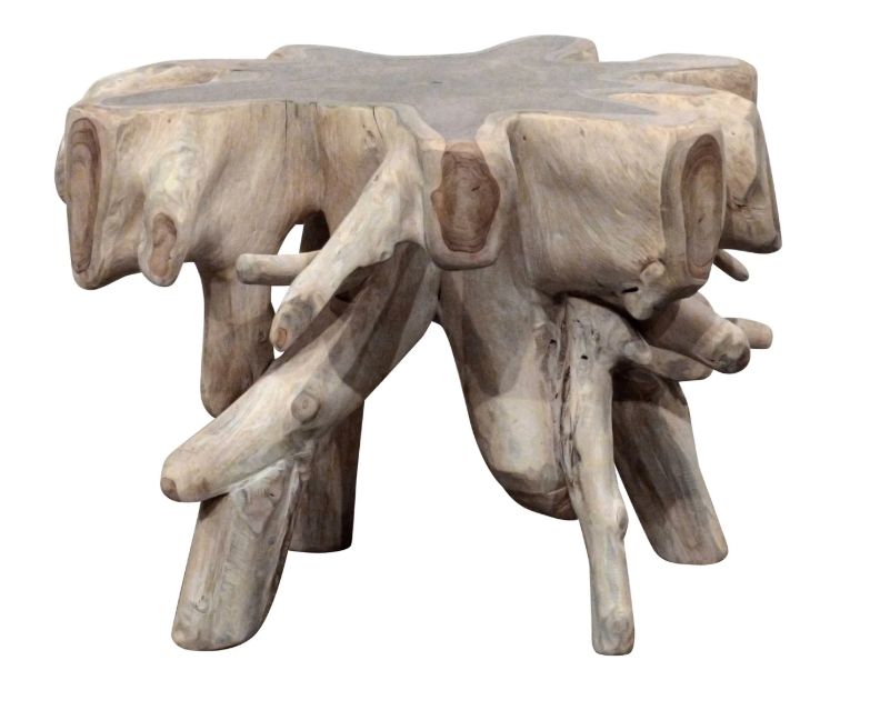 Teak Root End Table-24x24x18