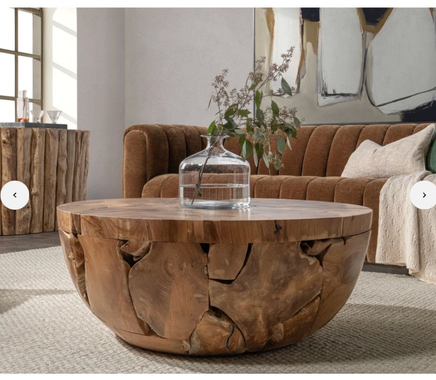 Natural Puzzel Round Coffee Table 40”W x 40”D x 17”H