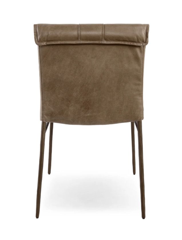 Leather Dining Chair Taupe 19.5”W x 23.75”D x 33.75”H ( Blk, Navy, Brn, Taupe Avail) Leather Dining Chair Taupe 19.5”W x 23.75”D x 33.75”H ( Blk, Navy, Brn, Taupe Avail)