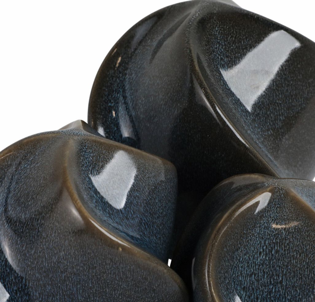 BLUE CERAMIC ORB BALLS - SET OF 3( 4"/5"/6") BLUE CERAMIC ORB BALLS - SET OF 3( 4"/5"/6")